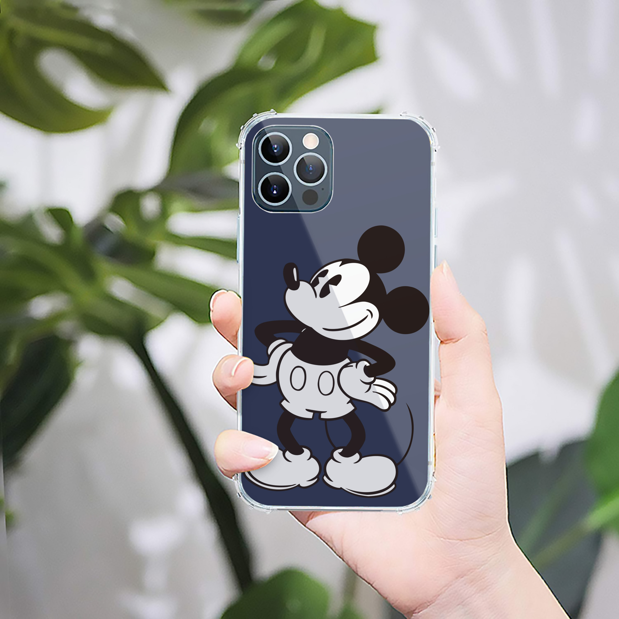 （画像用） ミッキーマウス Mickey Mouse 【iPhone 12シリーズ対応】透明スマホケース（クリアソフトケース）